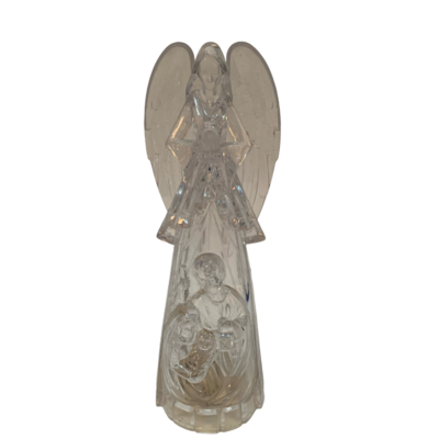 Anioł akrylowy LED multikolor 24 x 7,5 cm transparentny