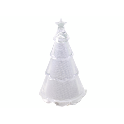 Choinka LED ciepły biały 8 x 5 cm transparentna