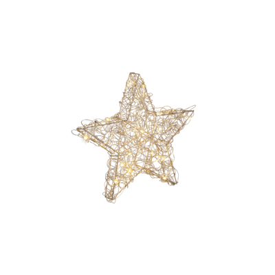 Gwiazda 20 LED ciepły biały 30 x 5,5 x 30 cm złota