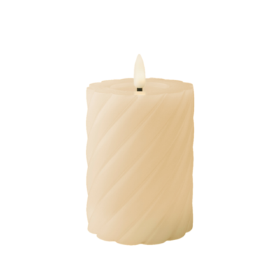 Świeca LED na baterie ciepły biały 7,5 x 12,3 cm kremowa