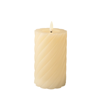 Świeca LED na baterie ciepły biały 7,5 x 14,8 cm kremowa