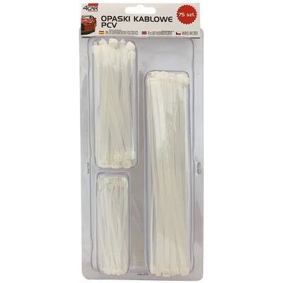 Opaski zaciskowe PVC - zestaw 75 elementów 4Car