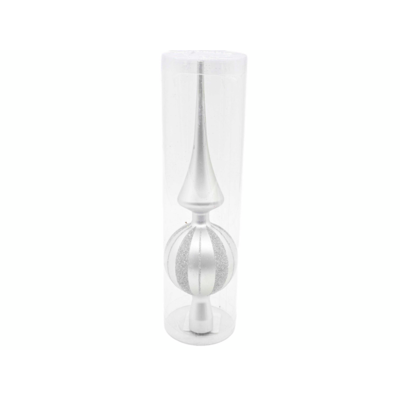 Czubek na choinkę plastikowy 26 cm srebrny