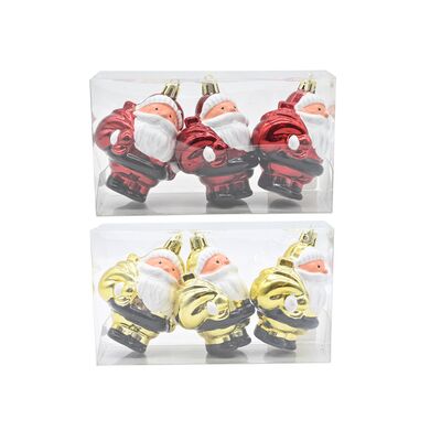 Zawieszka Mikołaj 8 cm 3 sztuki czerwony / złoty