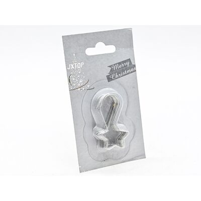 Zawieszka metalowa gwiazda 5,2 cm 12 sztuk srebrny