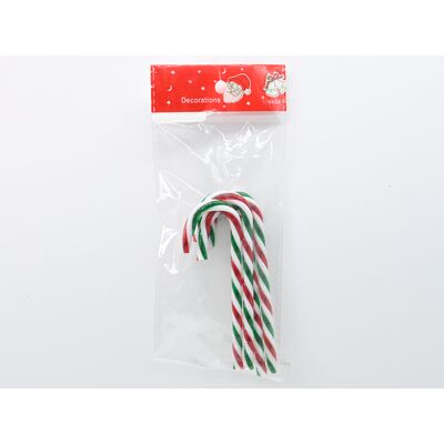 Laska cukrowa plastikowa 13 cm 4 sztuk biało-czerwono-zielony