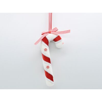 Zawieszka laska styropianowa 7 x 17 cm  biało-czerwony