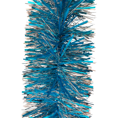 Łańcuch choinkowy cienko / grubo cięty 200 x 7 cm niebiesko-srebrny
