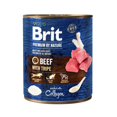 Karma mokra dla psa PREMIUM BY NATURE z wołowiną 800 g BEEFTRIPES Brit