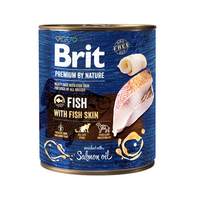 Karma mokra dla psa PREMIUM BY NATURE z rybą 800 g FISHFISH SKIN Brit