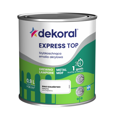 Szybkoschnąca emalia akrylowa EXPRESS TOP  Białe szaleństwo 0,9 l Dekoral