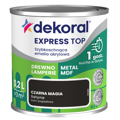 Szybkoschnąca emalia akrylowa EXPRESS TOP Czarna magia 0,2 l Dekoral