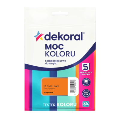 Farba lateksowa do wnętrz MOC KOLORU TESTER Tutti-frutti 0,04 l Dekoral
