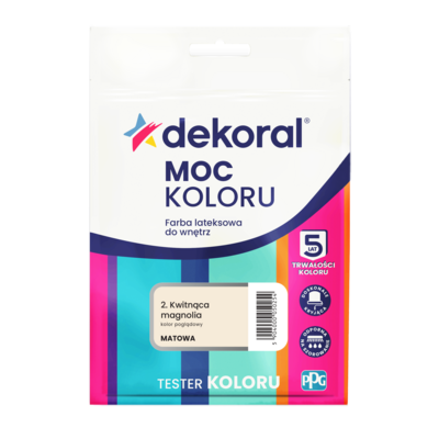 Farba lateksowa do wnętrz MOC KOLORU TESTER Kwitnąca magnolia 0,04 l Dekoral