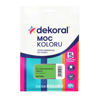 Farba lateksowa do wnętrz MOC KOLORU TESTER Zdecydowanie zielony 0,04 l Dekoral