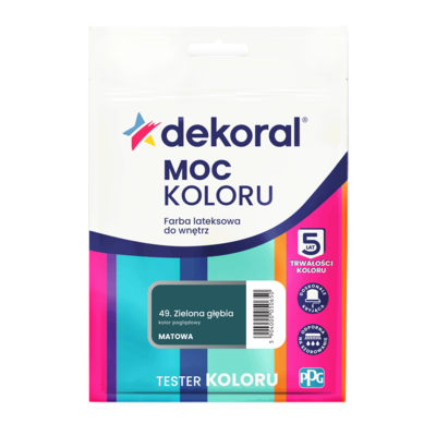 Farba lateksowa do wnętrz MOC KOLORU TESTER Zielona głębia 0,04 l Dekoral