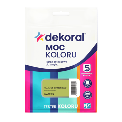 Farba lateksowa do wnętrz MOC KOLORU TESTER Mus groszkowy 0,04 l Dekoral
