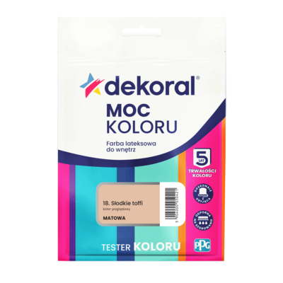 Farba lateksowa do wnętrz MOC KOLORU TESTER Słodkie toffi 0,04 l Dekoral