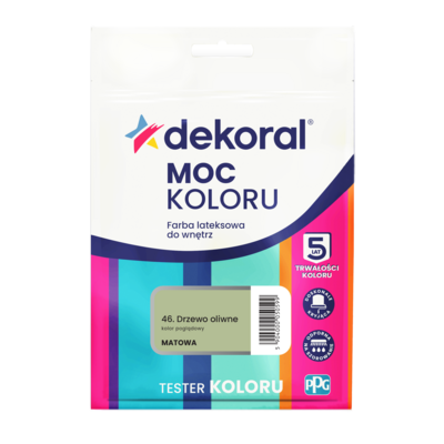 Farba lateksowa do wnętrz MOC KOLORU TESTER Drzewo oliwne 0,04 l Dekoral
