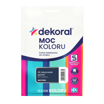 Farba lateksowa do wnętrz MOC KOLORU TESTER Marynarski granat 0,04 l Dekoral