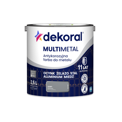Farba antykorozyjna do metalu MULTIMETAL Szary 2,5 l Dekoral