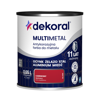 Farba antykorozyjna do metalu MULTIMETAL Czerwony 0,65 l Dekoral