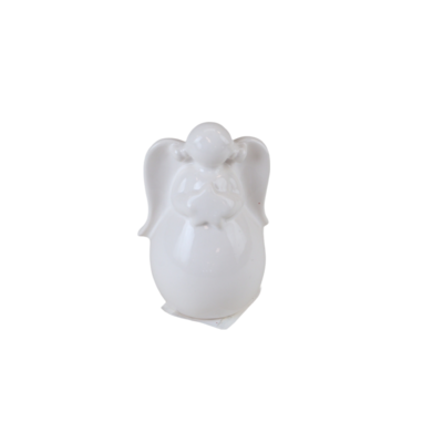 Figurka ceramiczna aniołek 7,5 x 6,2 x 10,7 cm biały