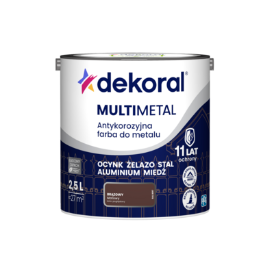 Farba antykorozyjna do metalu MULTIMETAL Brązowy 2,5 l Dekoral