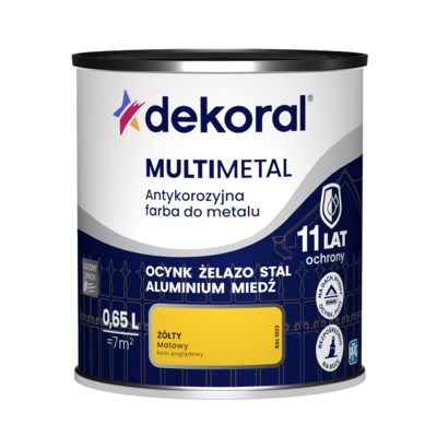 Farba antykorozyjna do metalu MULTIMETAL Żółty 0,65 l Dekoral