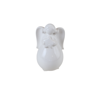 Figurka ceramiczna aniołek 9,1 x 8,6 x 5,6 cm biały
