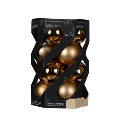 Bombka plastikowa 6 cm 12 sztuk złoty