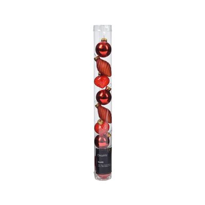 Bombka szklana 3 cm 9 sztuk czerwony