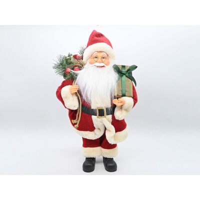 Figurka tekstylna Święty Mikołaj 40 cm