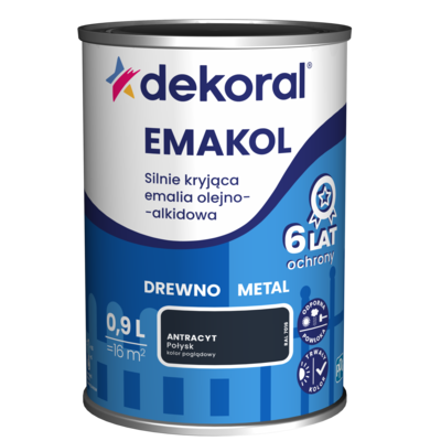 Emalia olejno-alkidowa EMAKOL Antracyt matowy 0,9 l Dekoral