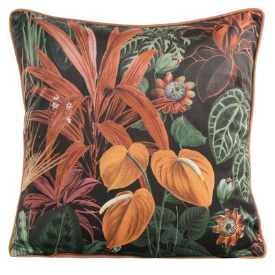 Poduszka dekoracyjna VELVET/104  45 x 45 cm czarno-pomarańczowy