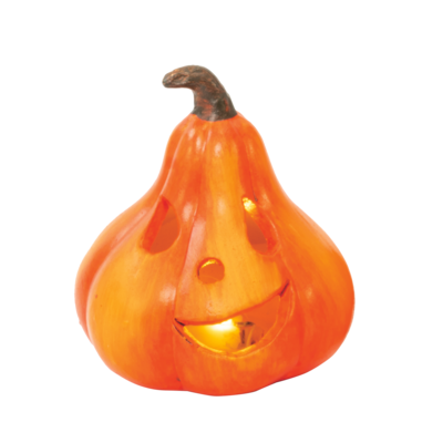 Dynia ceramiczna z LED 8,8 cm pomarańczowa
