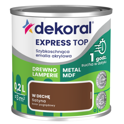 Szybkoschnąca emalia akrylowa EXPRESS TOP W dechę 0,2 l Dekoral