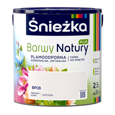 Farba lateksowa Barwy Natury PLUS perłowy szary BP06 2,5 l Śnieżka