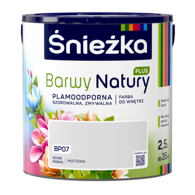 Farba lateksowa Barwy Natury PLUS szare piórko BP07 2,5 l Śnieżka
