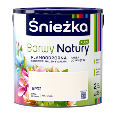 Farba lateksowa Barwy Natury PLUS biała herbata BP02 2,5 l Śnieżka