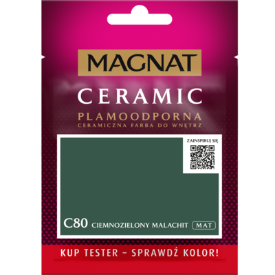Farba ceramiczna MAGNAT Ceramic TESTER ciemnozielony malachit C80 30 ml