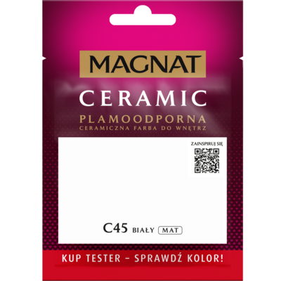 Farba ceramiczna MAGNAT Ceramic TESTER biały C45 30 ml