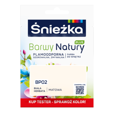 Farba lateksowa Barwy Natury PLUS TESTER biała herbata BP02 25 ml Śnieżka