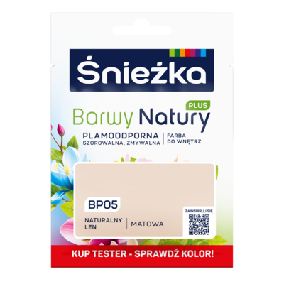 Farba lateksowa Barwy Natury PLUS TESTER naturalny len BP05 25 ml Śnieżka