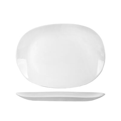 Półmisek szklany White Harmony 35,5 x 25 cm biały