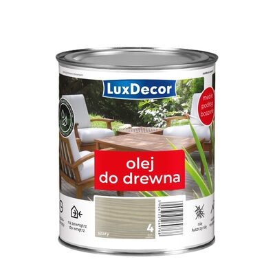 Olej wodny do drewna szary 0,7 l Luxdecor