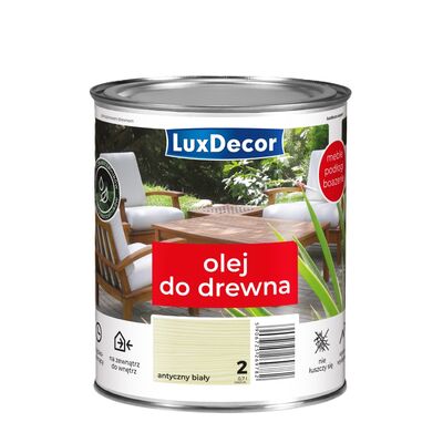 Olej wodny do drewna antyczny biały 0,7 l Luxdecor