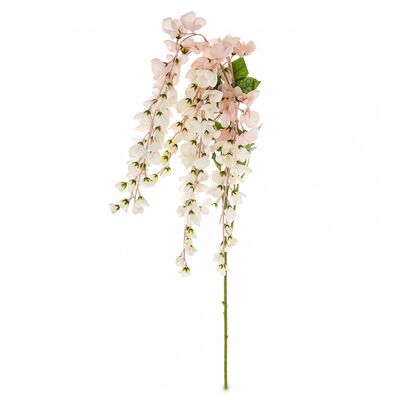 Gałązka sztuczna wisteria 70 cm różowo-zielona