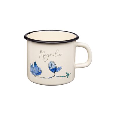 Kubek emaliowany z kalką Flores 9 cm 0,5 l wz. 2