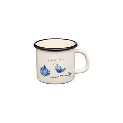Kubek emaliowany z kalką Flores 12 cm 1 l wz. 2